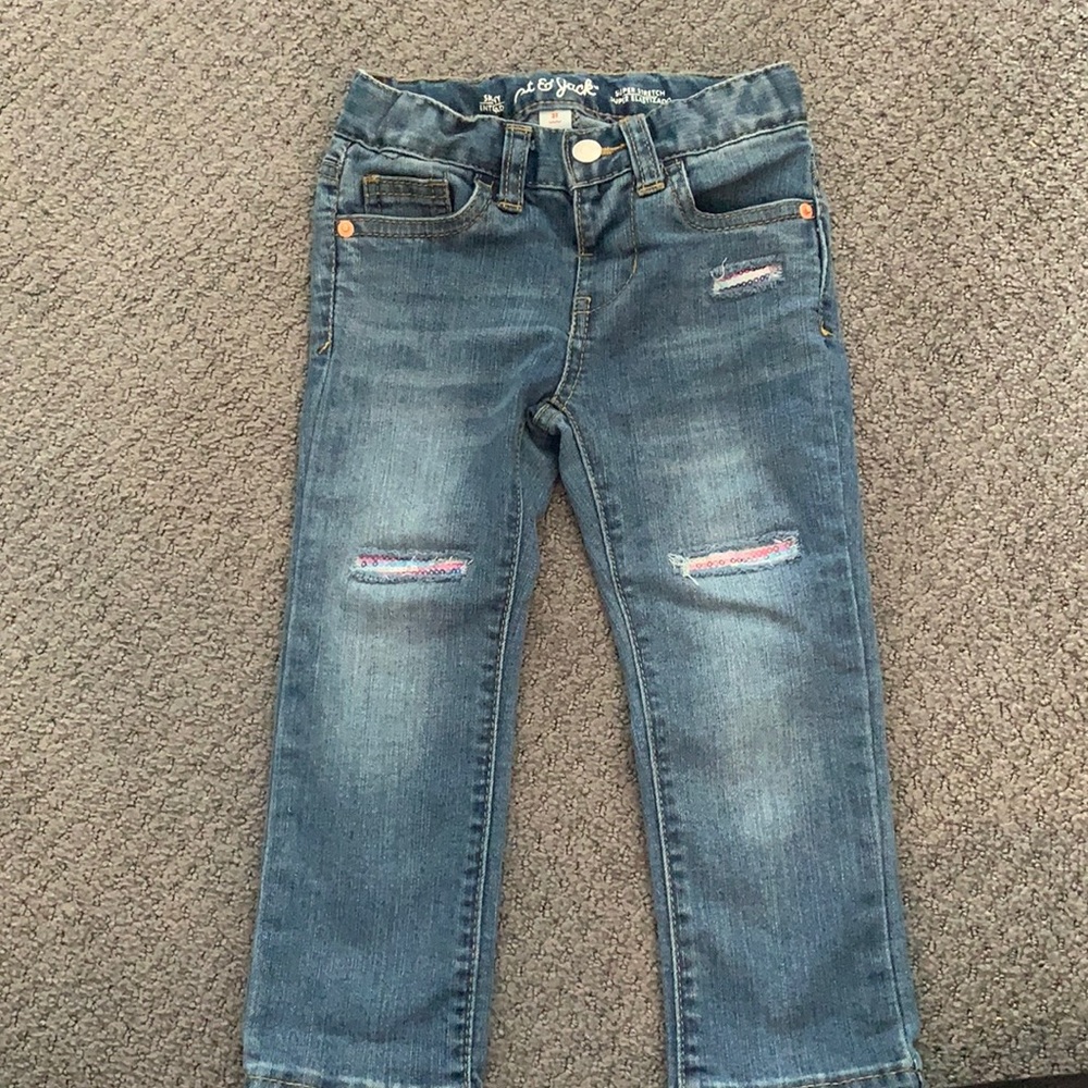 Toddler Girls' Sequin Patch Skinny Jeans